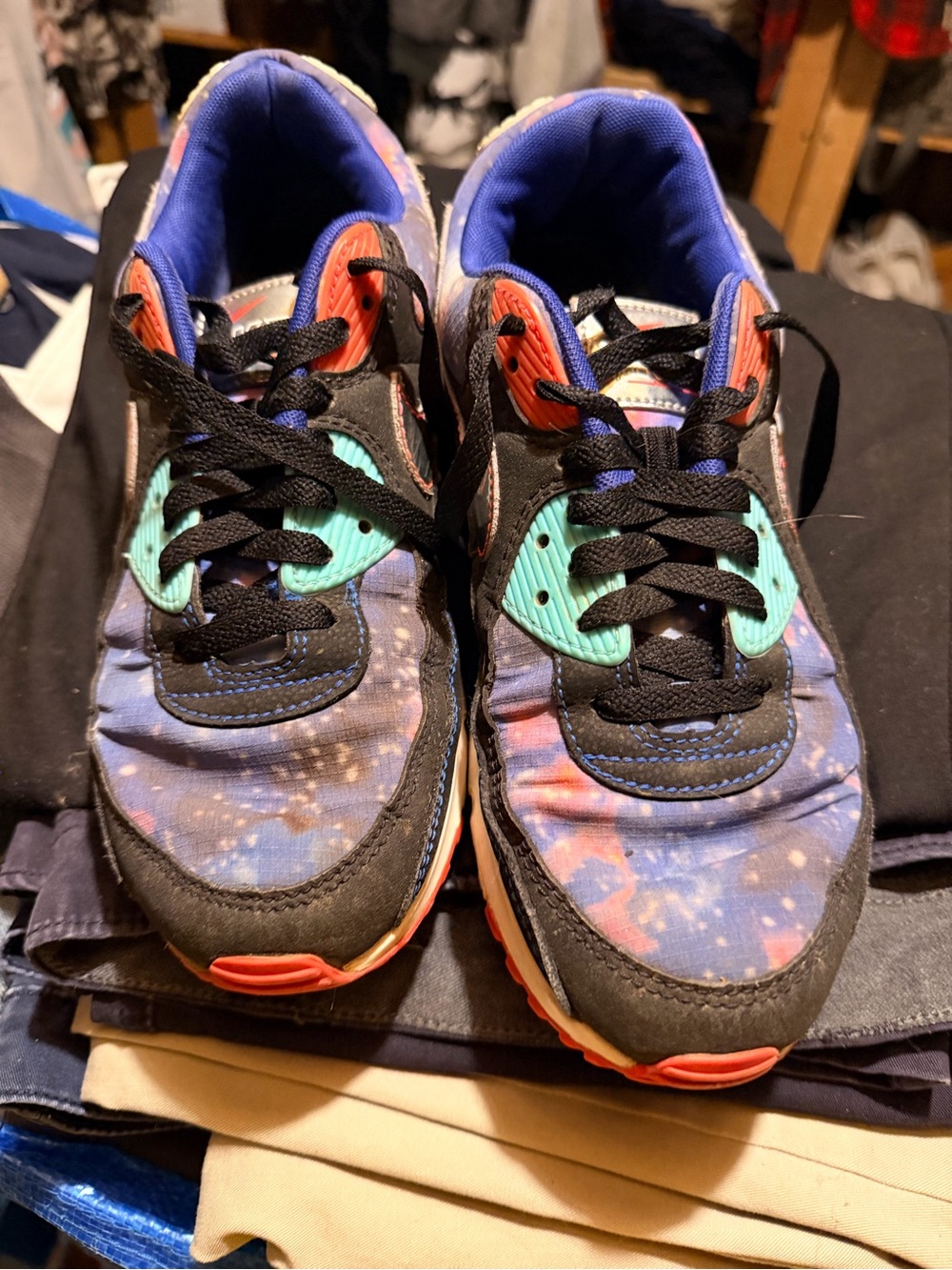 Nike women's Galaxy Print Sneakers in Black, Blue & Teal